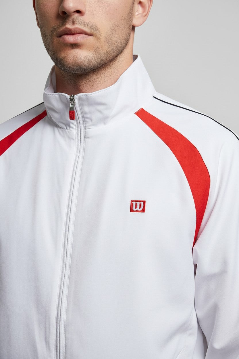 Wilson Herren Trainingsjacke Weiß Rot Größe L