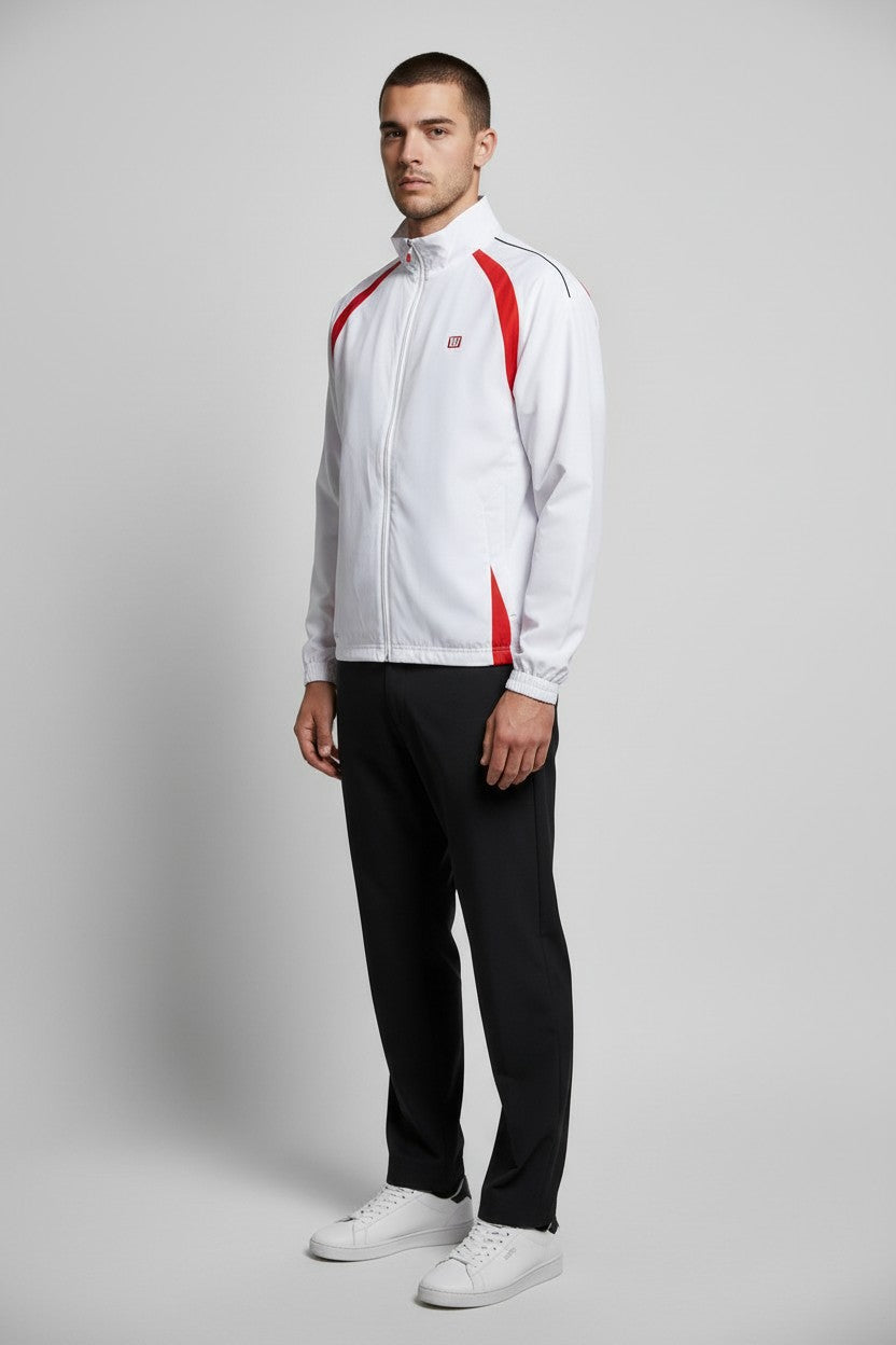 Wilson Herren Trainingsjacke Weiß Rot Größe L