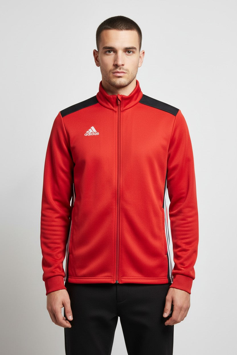 Adidas Herren Trainingsjacke Rot Schwarz Weiß Größe L