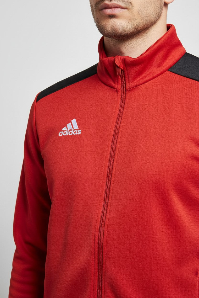 Adidas Herren Trainingsjacke Rot Schwarz Weiß Größe L