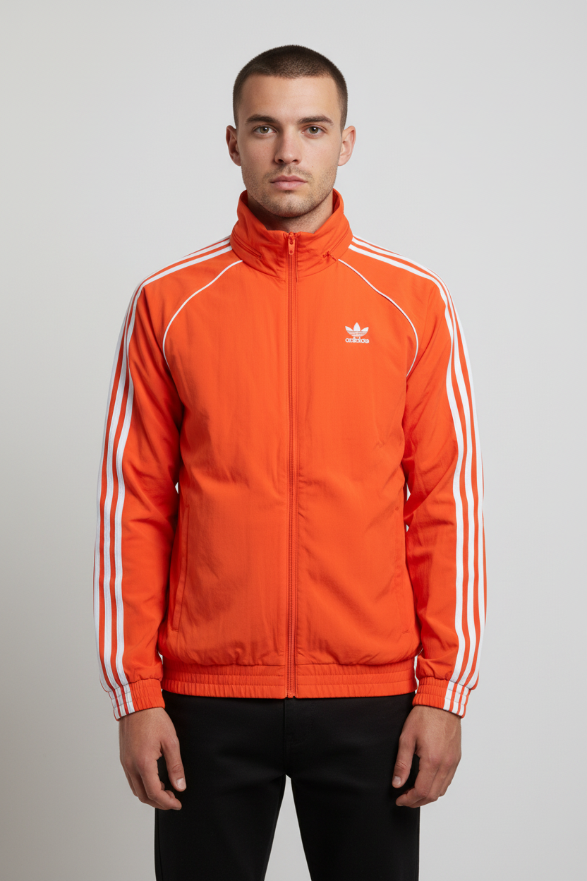 Adidas Herren Trainingsjacke Rot Weiß Größe M