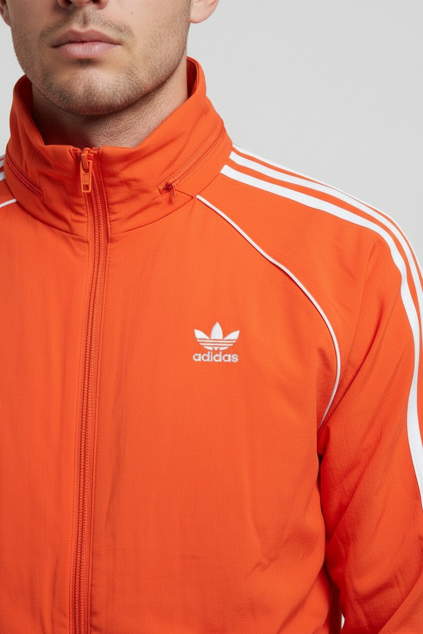 Adidas Herren Trainingsjacke Rot Weiß Größe M
