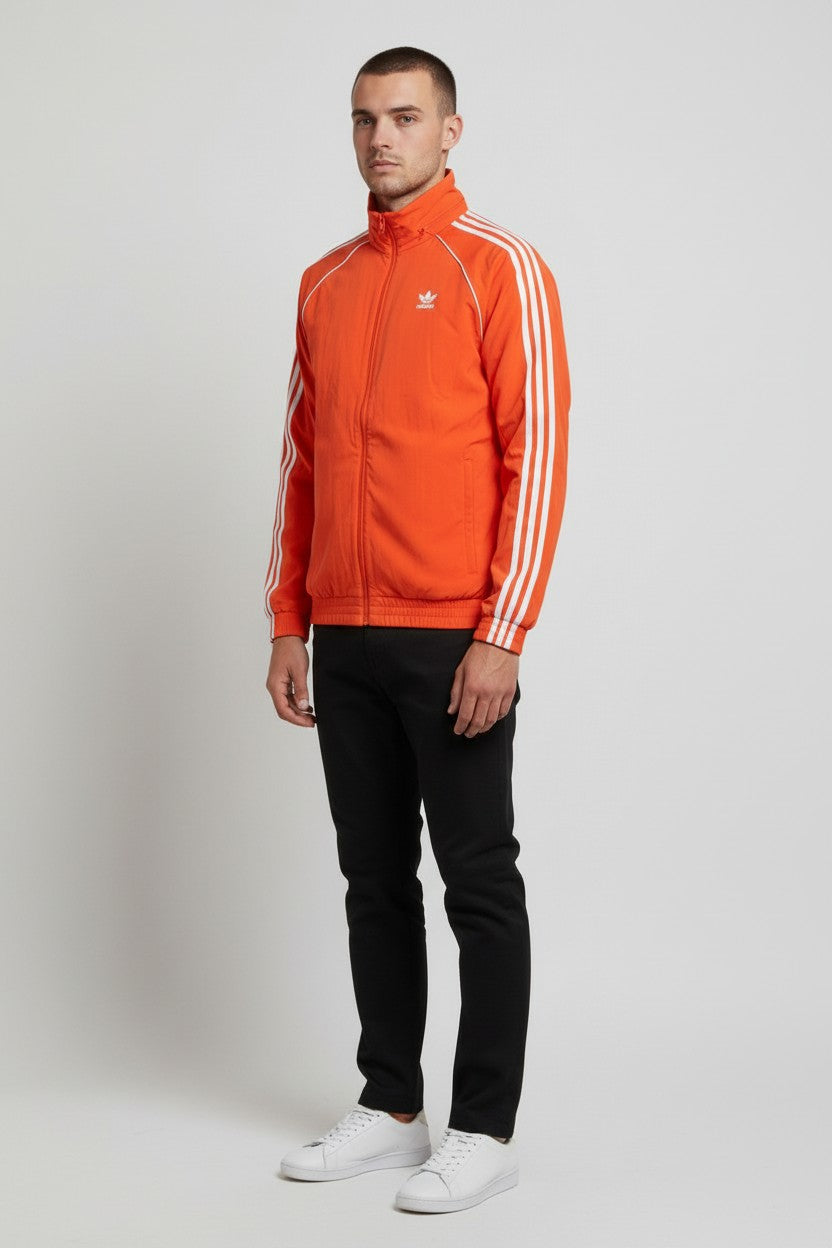 Adidas Herren Trainingsjacke Rot Weiß Größe M