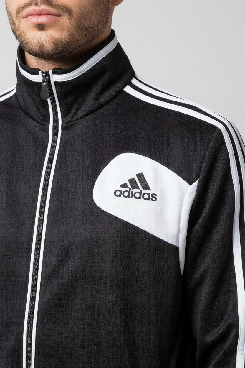 Adidas Herren Trainingsjacke Schwarz Weiß Größe L