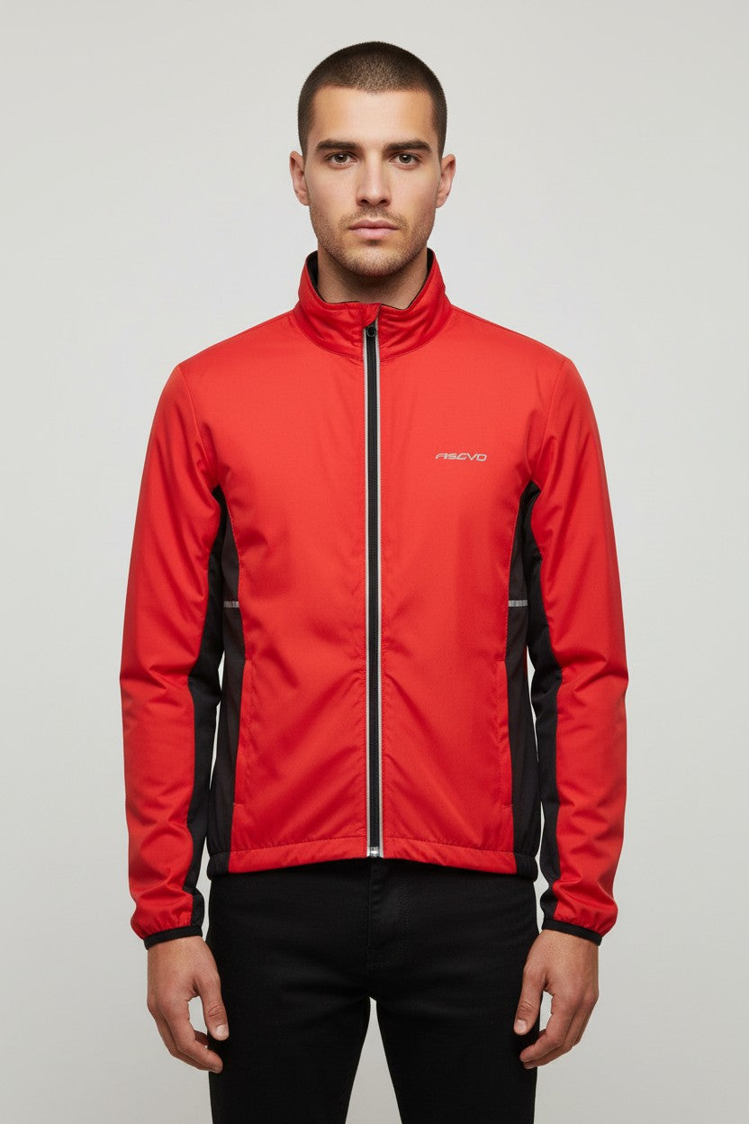 Avento Herren Trainingsjacke Rot Schwarz Größe L