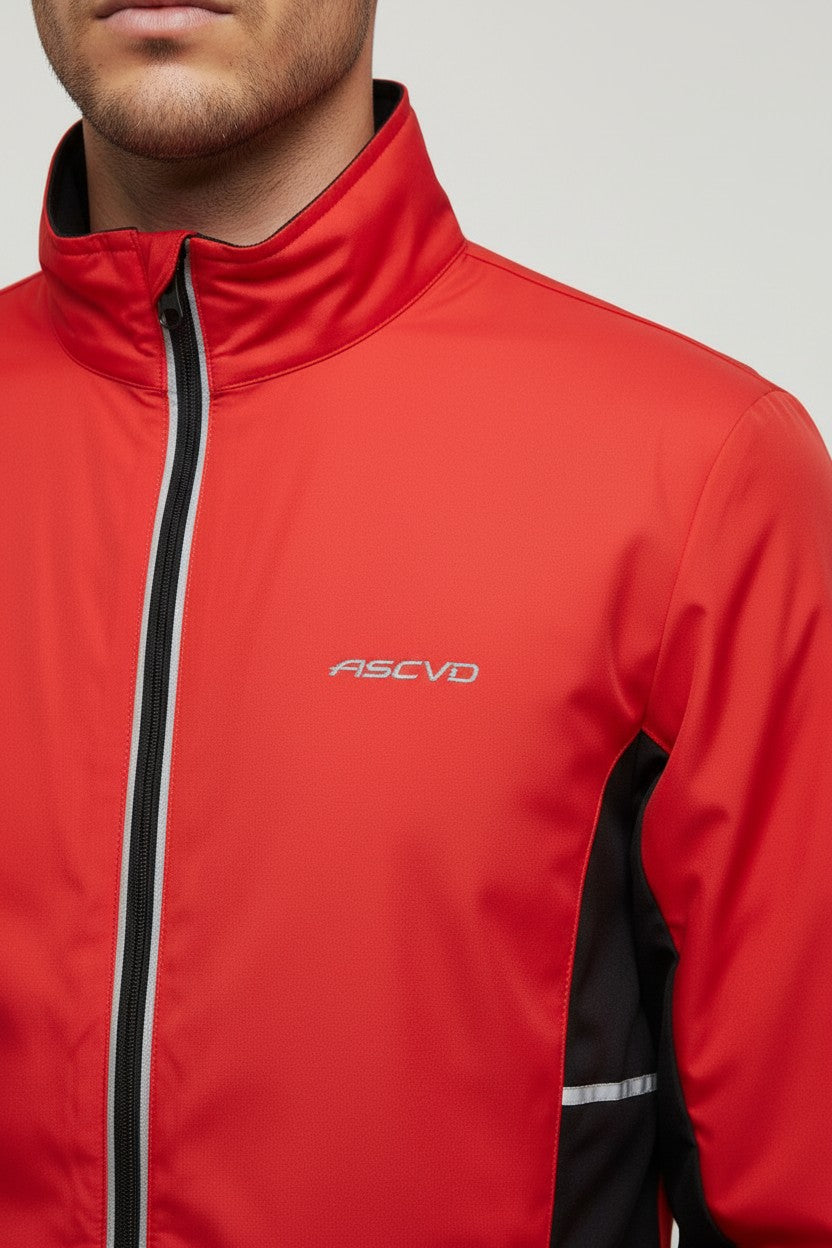 Avento Herren Trainingsjacke Rot Schwarz Größe L