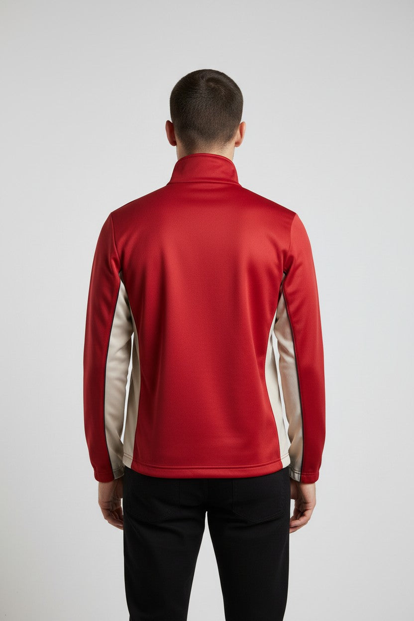 Campagnolo Herren Trainingsjacke Rot Beige Schwarz Größe M