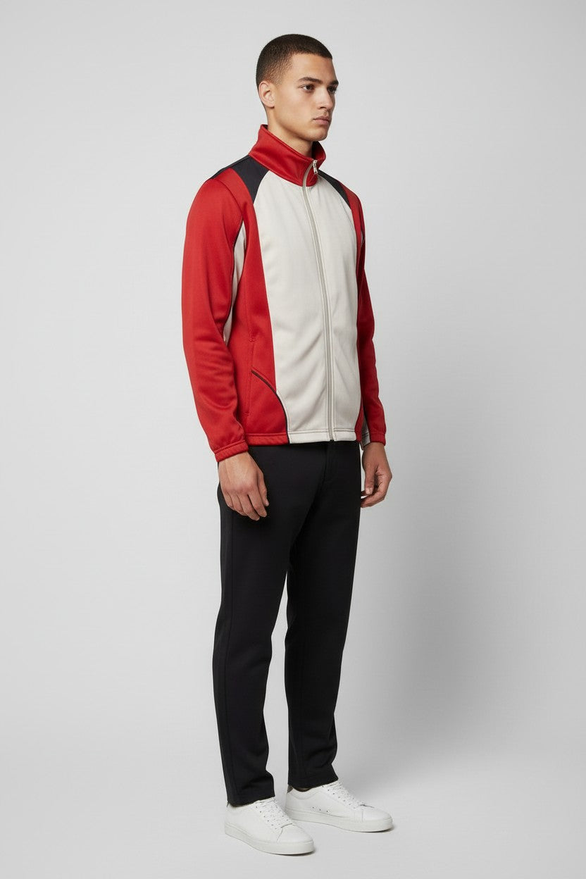 Campagnolo Herren Trainingsjacke Rot Beige Schwarz Größe M
