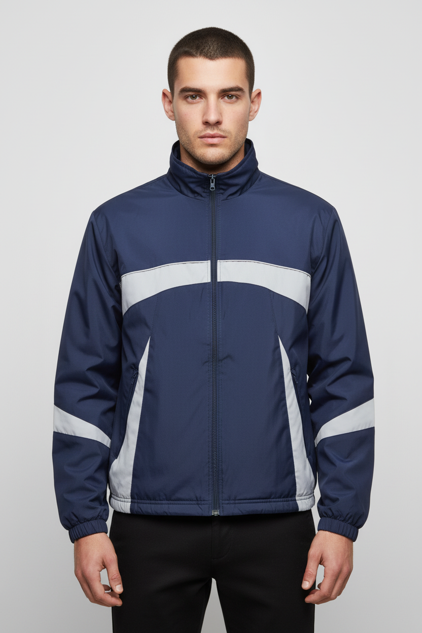 Crane Sports Unisex Trainingsjacke Blau Weiß Größe M