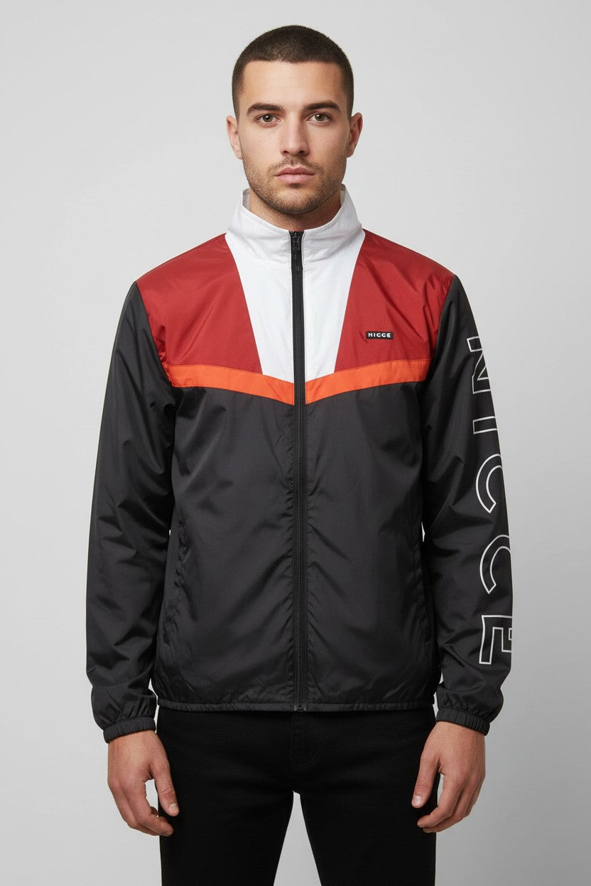 Nicce Herren Trainingsjacke Schwarz Mehrfarbig Größe S