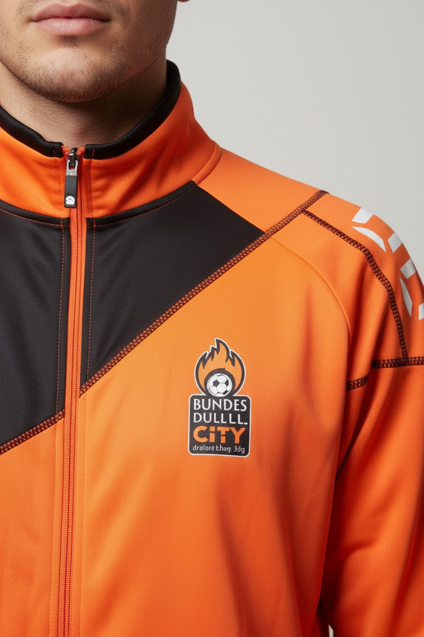 Stanno Herren Trainingsjacke Orange Schwarz Größe L