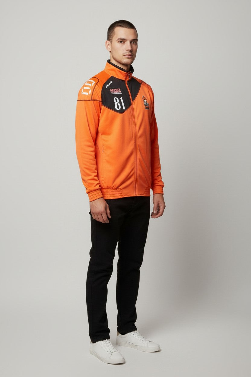 Stanno Herren Trainingsjacke Orange Schwarz Größe L