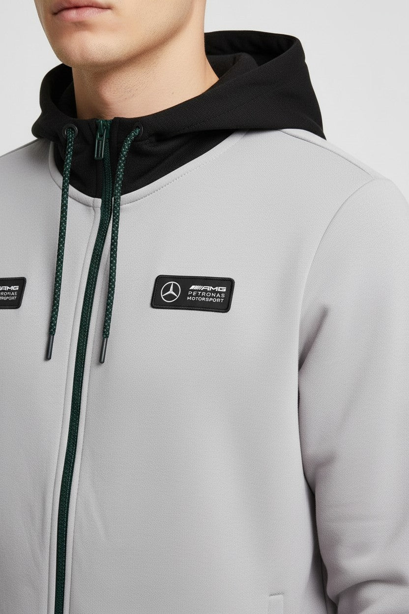 Puma Mercedes-Amg Petronas Herren Kapuzenpullover Grau Schwarz Größe L