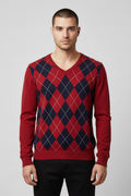 Tommy Hilfiger Herren Pullover Rot Blau Größe S