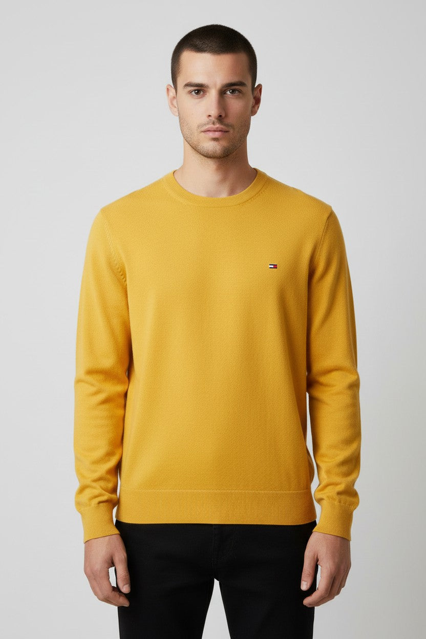 Tommy Hilfiger Herren Strickpullover Gelb Größe M