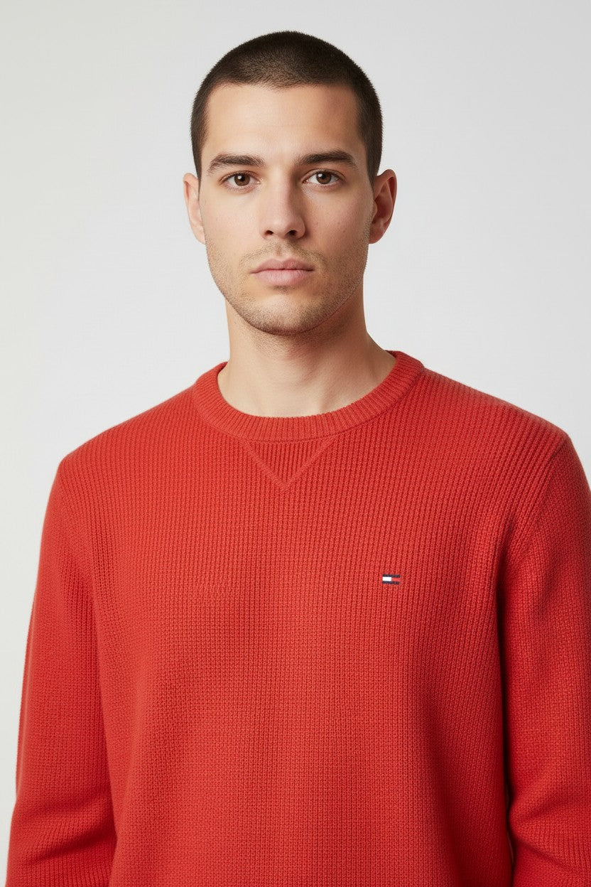 Tommy Hilfiger Herren Strickpullover Rot Größe L