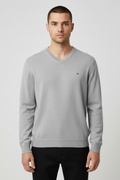 Tommy Hilfiger Premium Cotton Herren Pullover Grau Größe XL