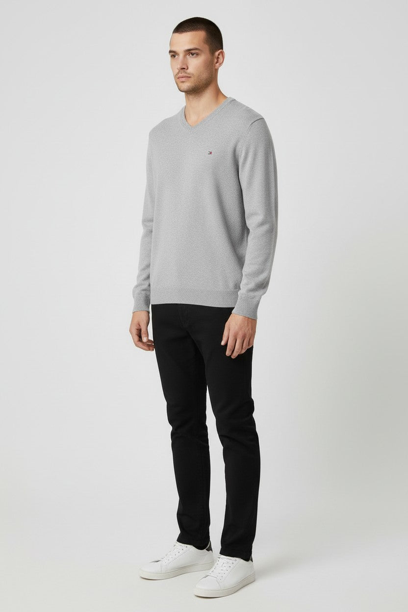 Tommy Hilfiger Premium Cotton Herren Pullover Grau Größe XL