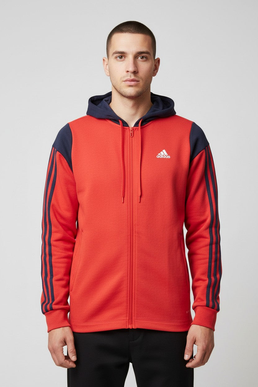 Adidas Herren Kapuzenpullover Rot Blau Größe M