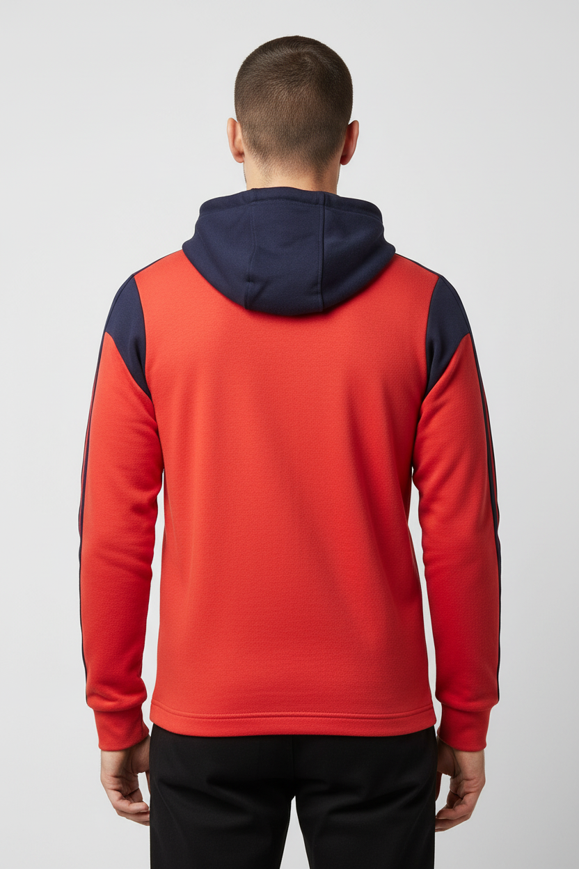 Adidas Herren Kapuzenpullover Rot Blau Größe M