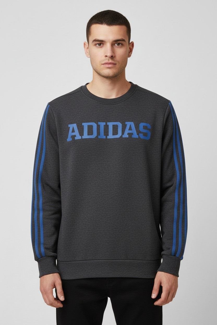 Adidas Herren Sweatshirt Grau Blau Größe M