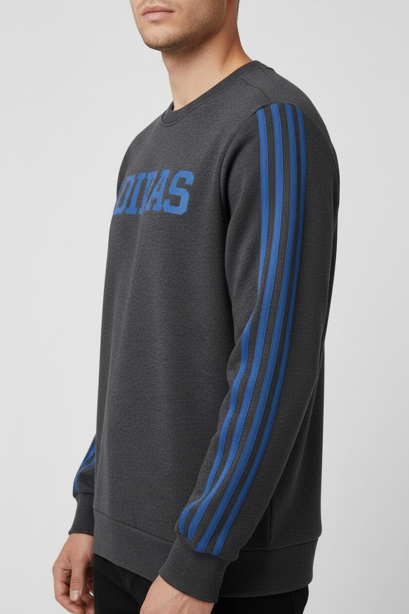 Adidas Herren Sweatshirt Grau Blau Größe M
