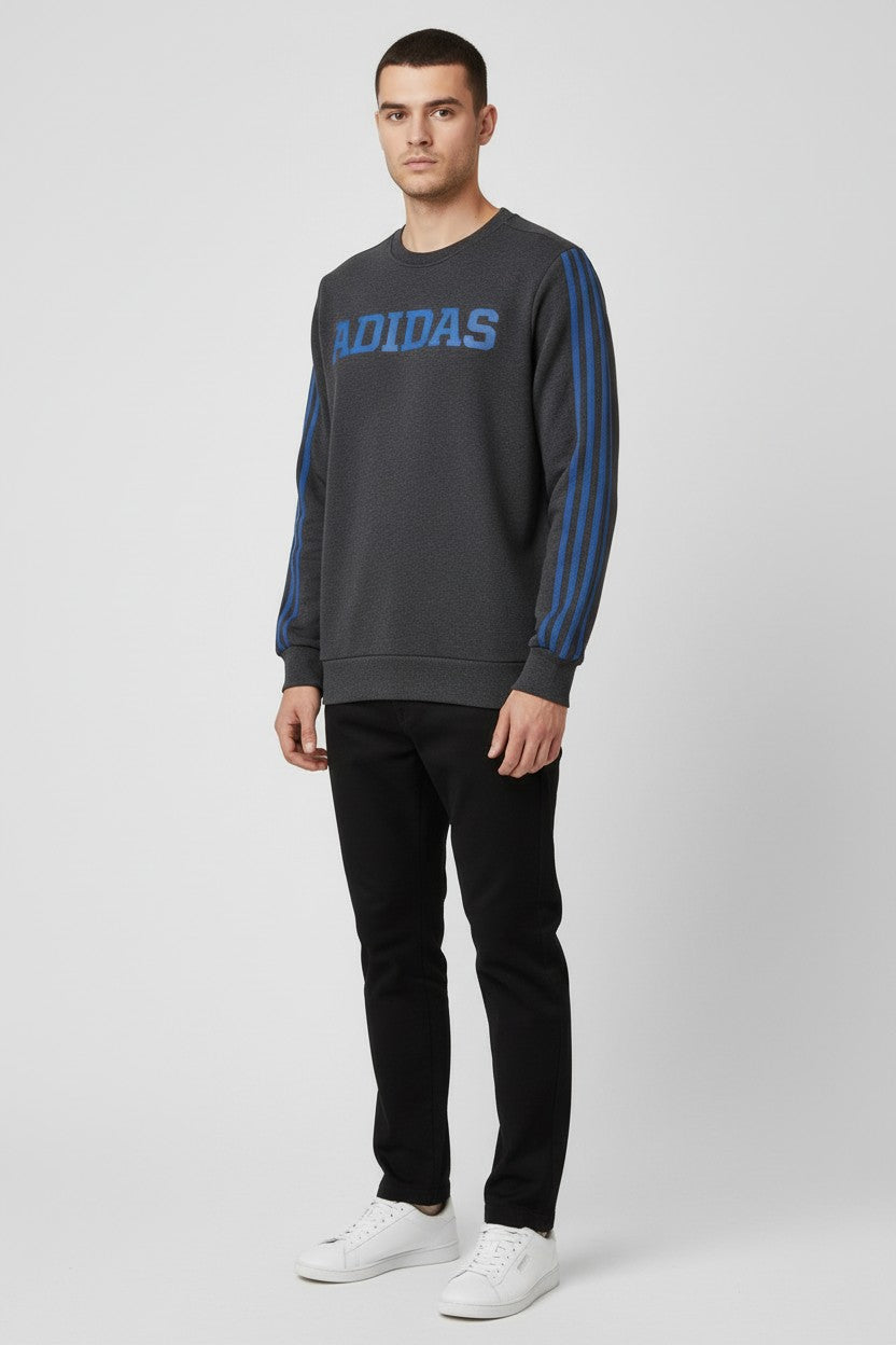 Adidas Herren Sweatshirt Grau Blau Größe M