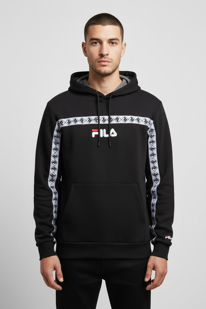 Fila Herren Kapuzenpullover Schwarz Weiß Rot Größe M
