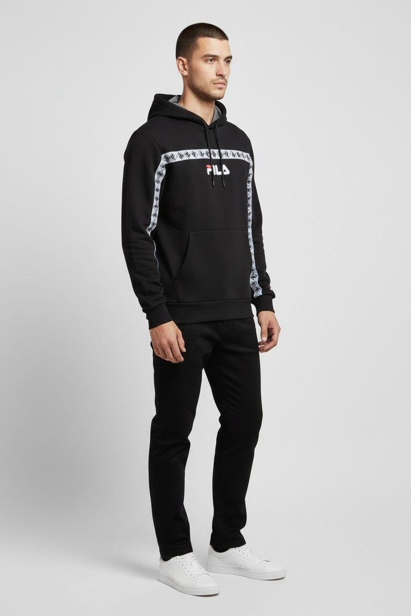 Fila Herren Kapuzenpullover Schwarz Weiß Rot Größe M