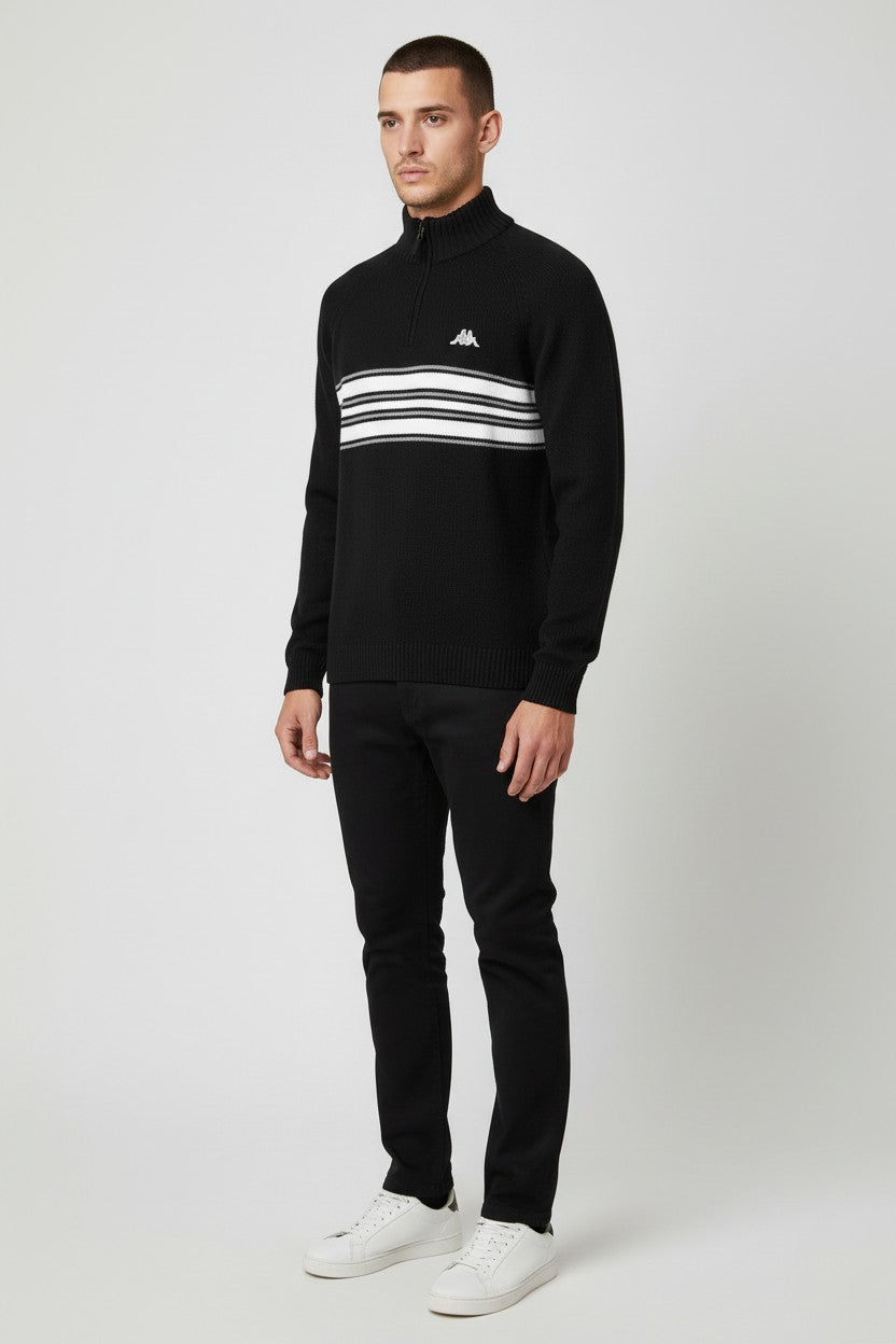 Kappa Herren Strickpullover Schwarz Weiß Größe XL