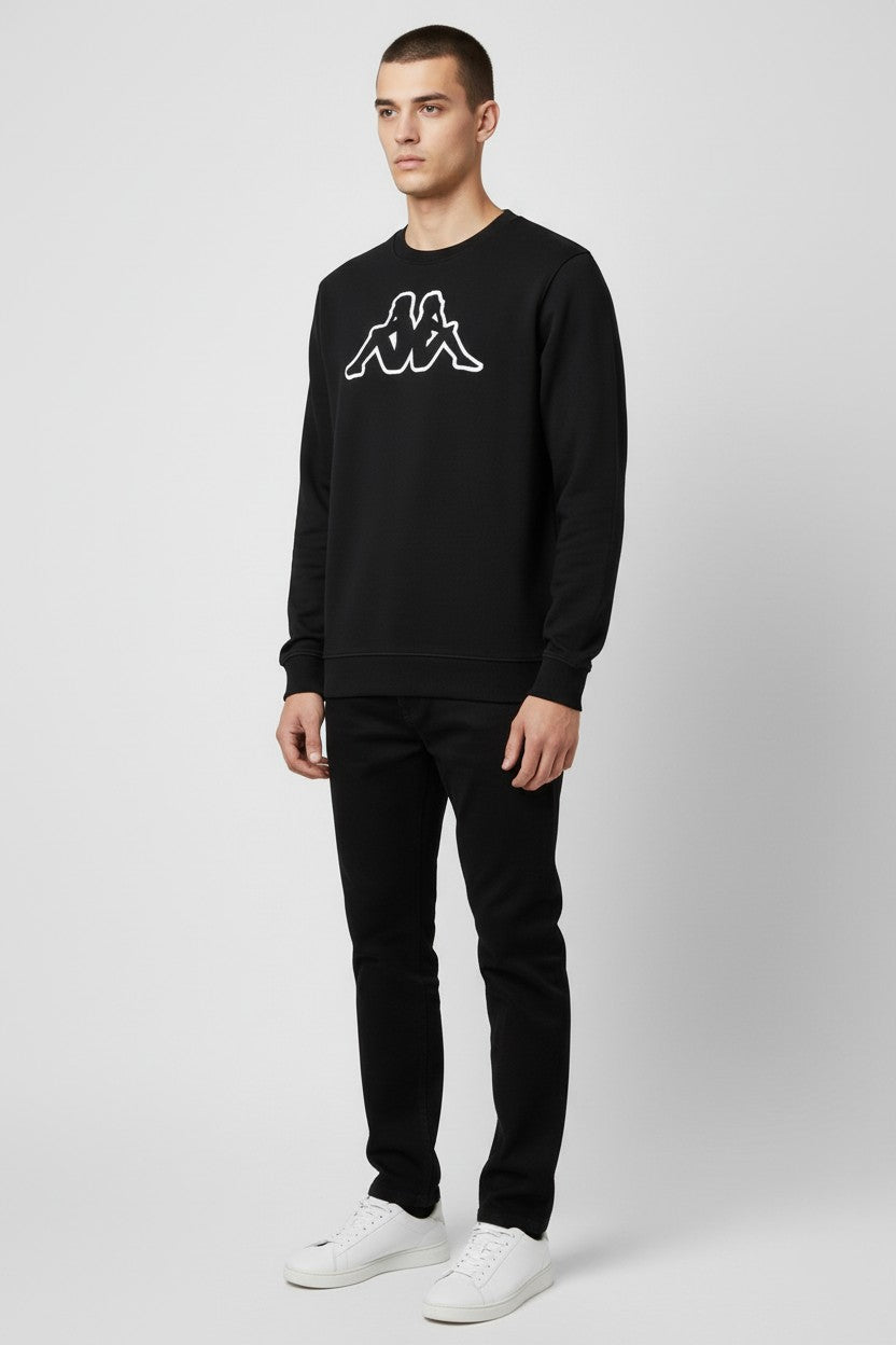 Kappa Herren Sweatshirt Schwarz Größe XL