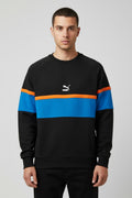 Puma Herren Sweatshirt Schwarz Blau Orange Größe S