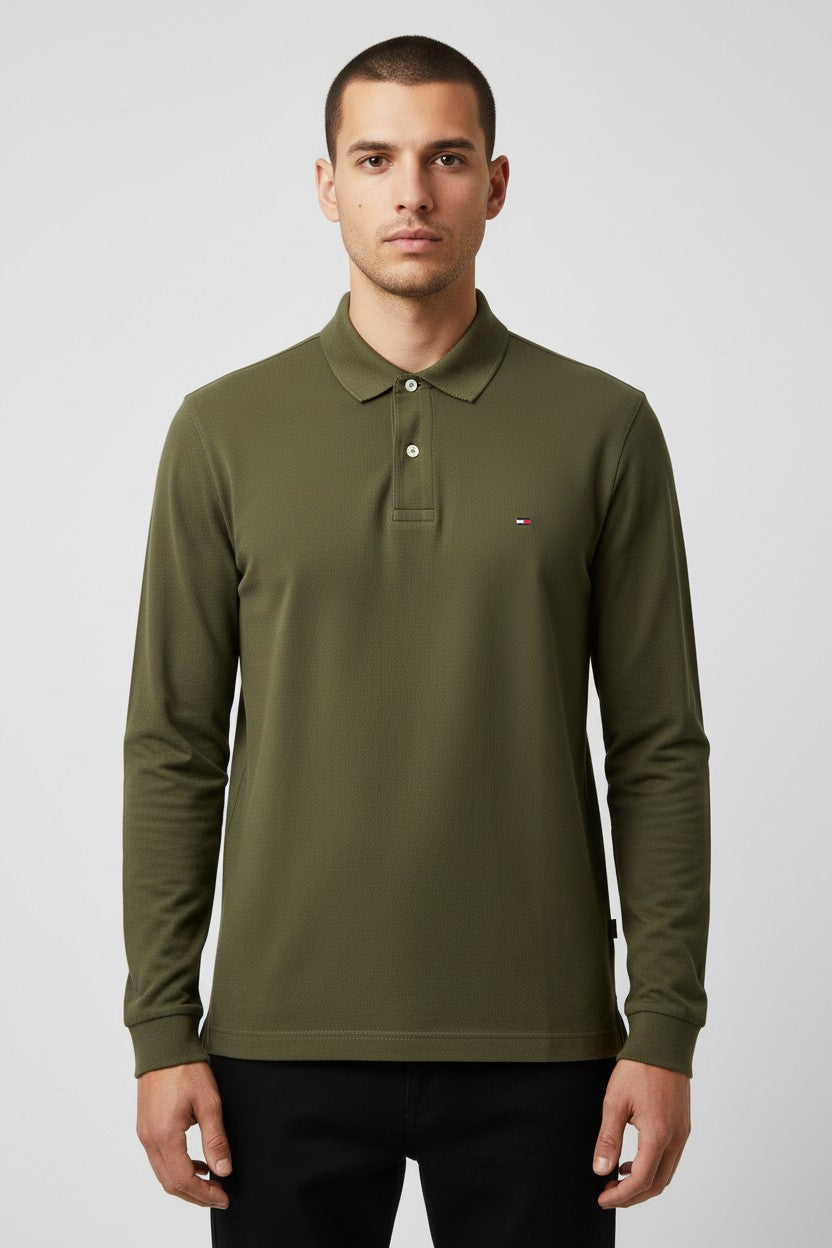 Tommy Hilfiger Herren Rugby Shirt Grün Größe XL