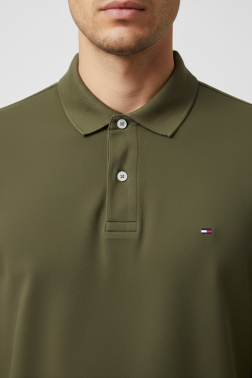 Tommy Hilfiger Herren Rugby Shirt Grün Größe XL