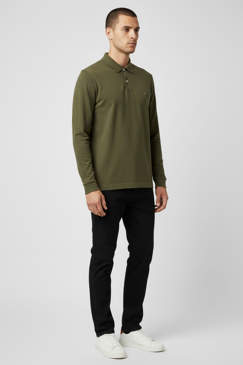 Tommy Hilfiger Herren Rugby Shirt Grün Größe XL