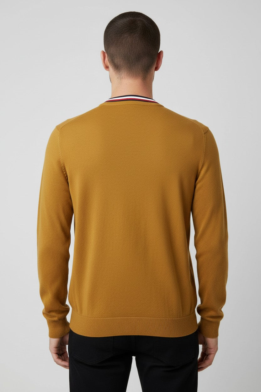 Tommy Hilfiger Herren Strickpullover Gelb Größe L