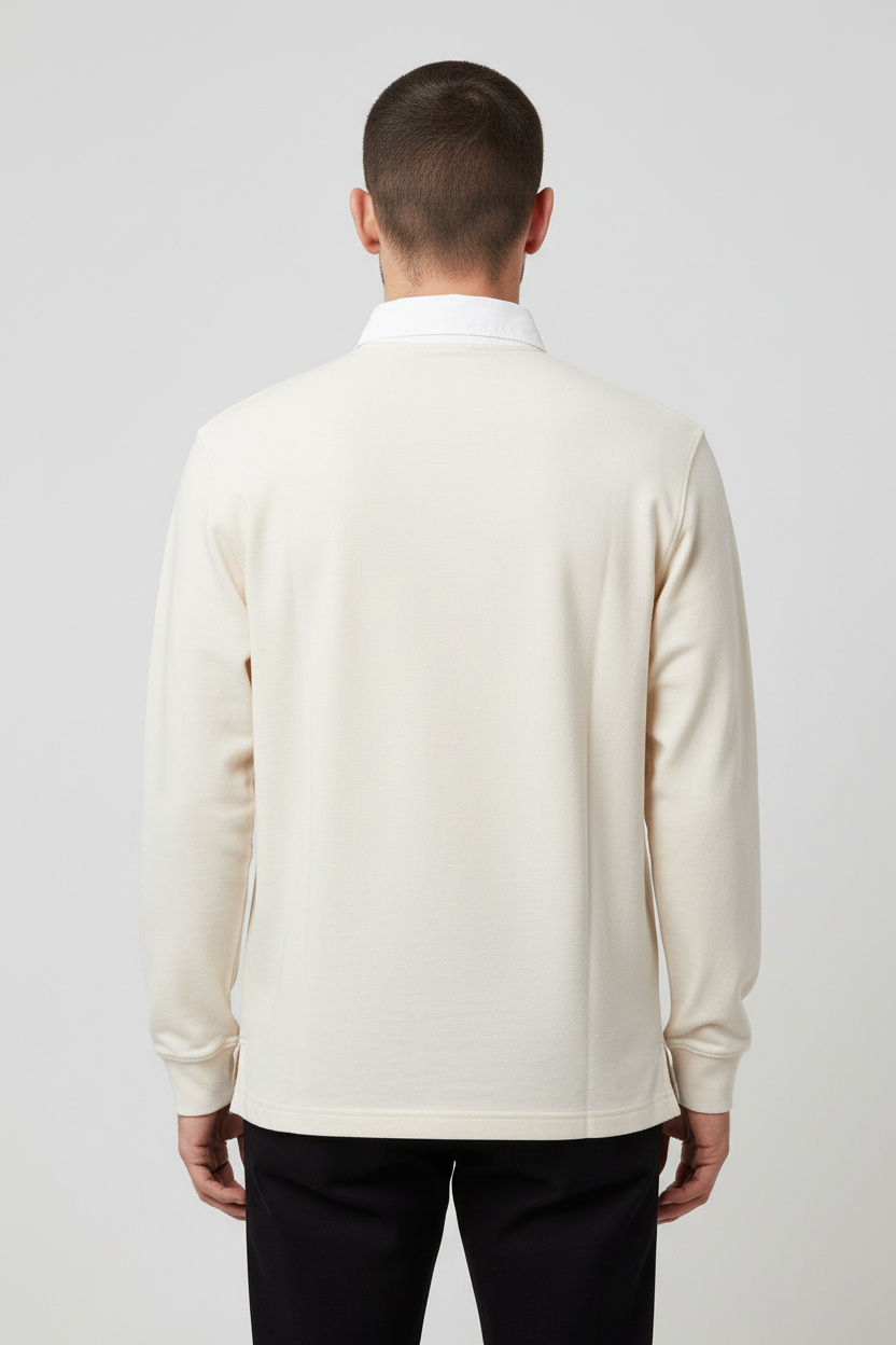 Adidas Originals Herren Rugby Shirt Beige Weiß Größe L
