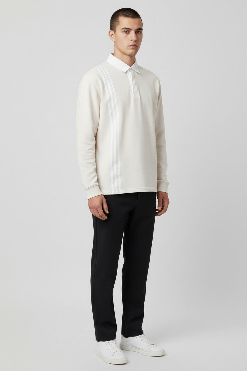 Adidas Originals Herren Rugby Shirt Beige Weiß Größe L