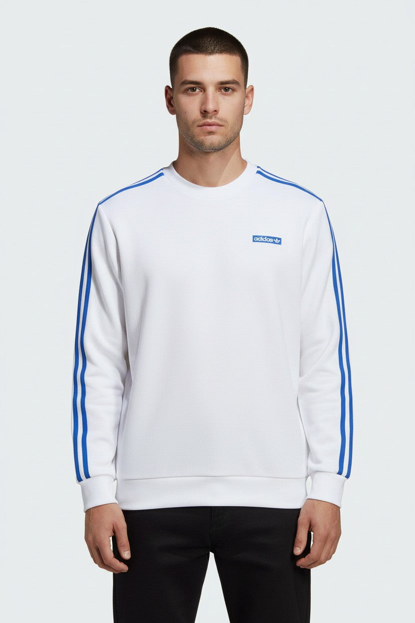 Adidas Originals Herren Sweatshirt Weiß Blau Größe M