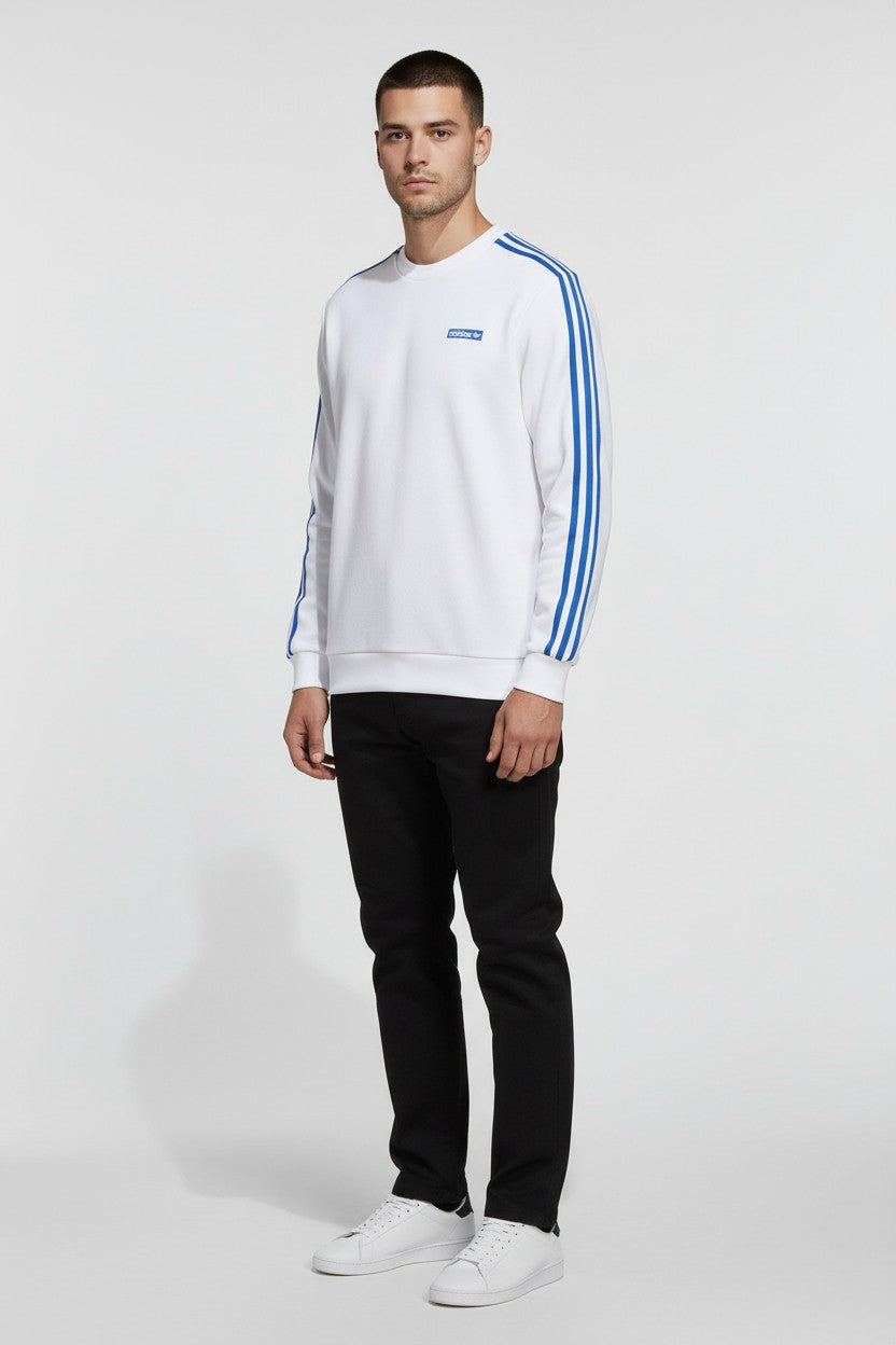 Adidas Originals Herren Sweatshirt Weiß Blau Größe M