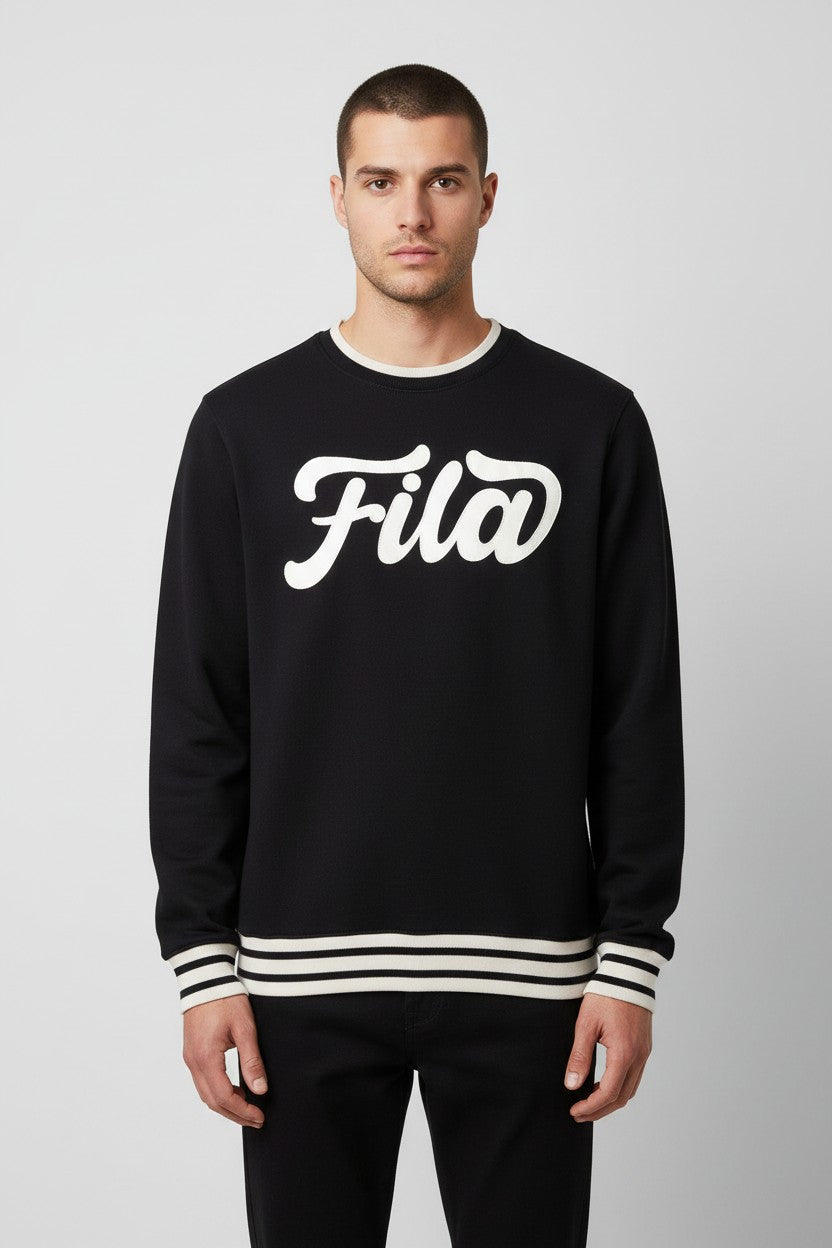 Fila Herren Sweatshirt Schwarz Weiß Größe XXL