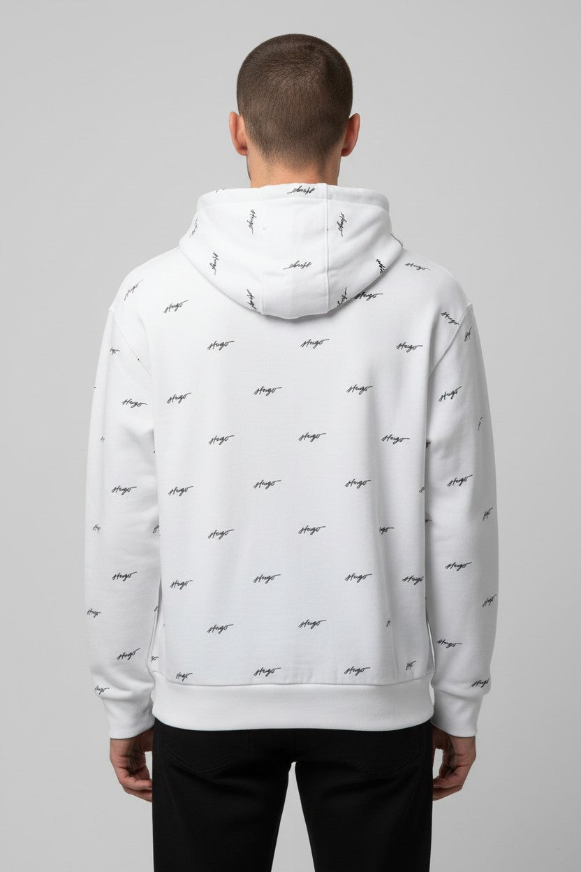 Hugo Boss Herren Kapuzenpullover Weiß Schwarz Größe L