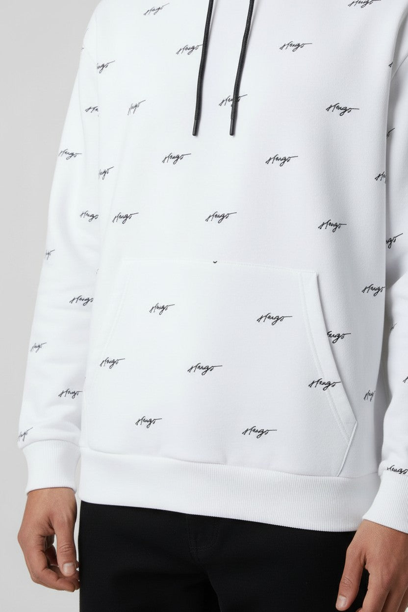 Hugo Boss Herren Kapuzenpullover Weiß Schwarz Größe L