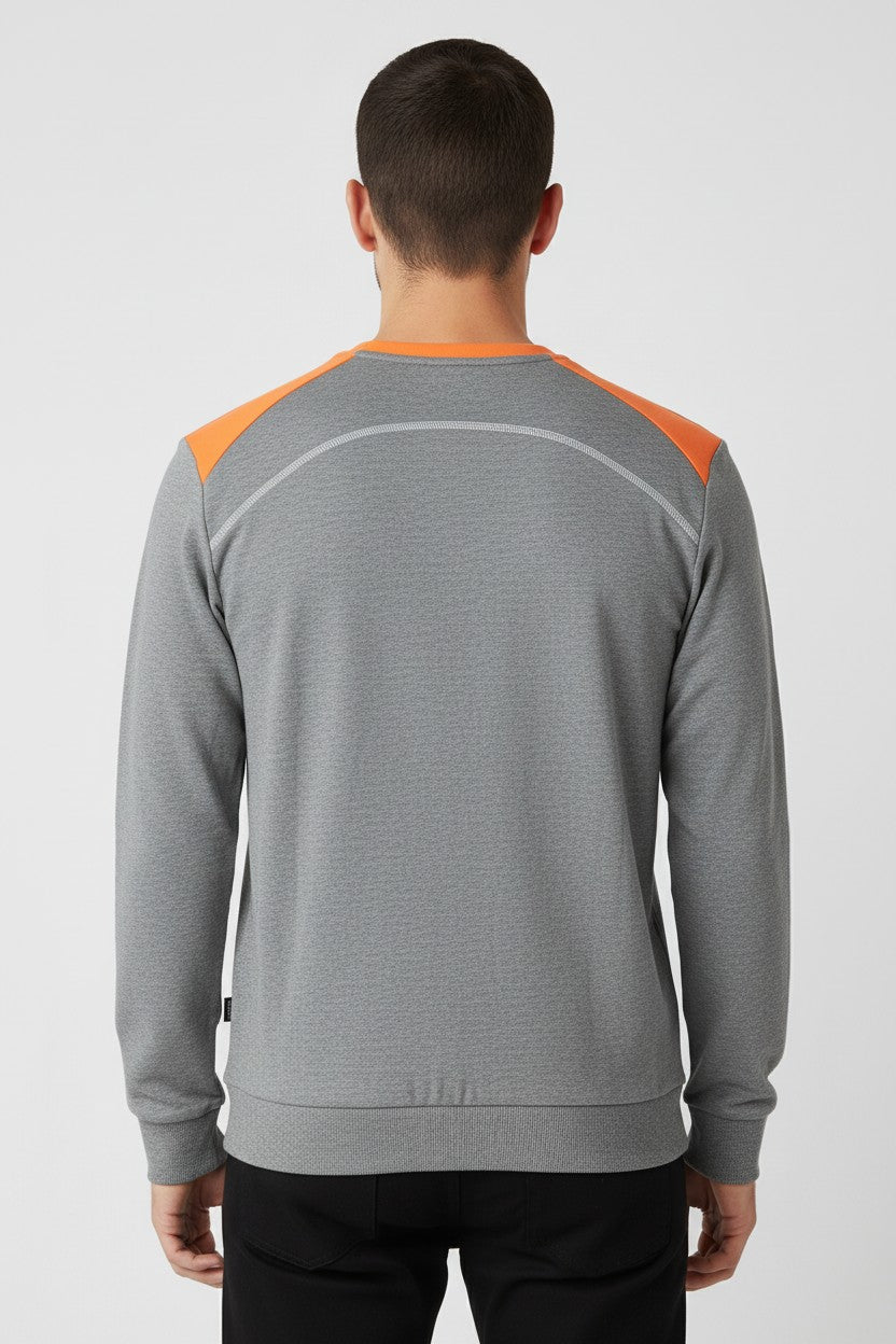 Hugo Boss Herren Sweatshirt Grau Orange Größe XL