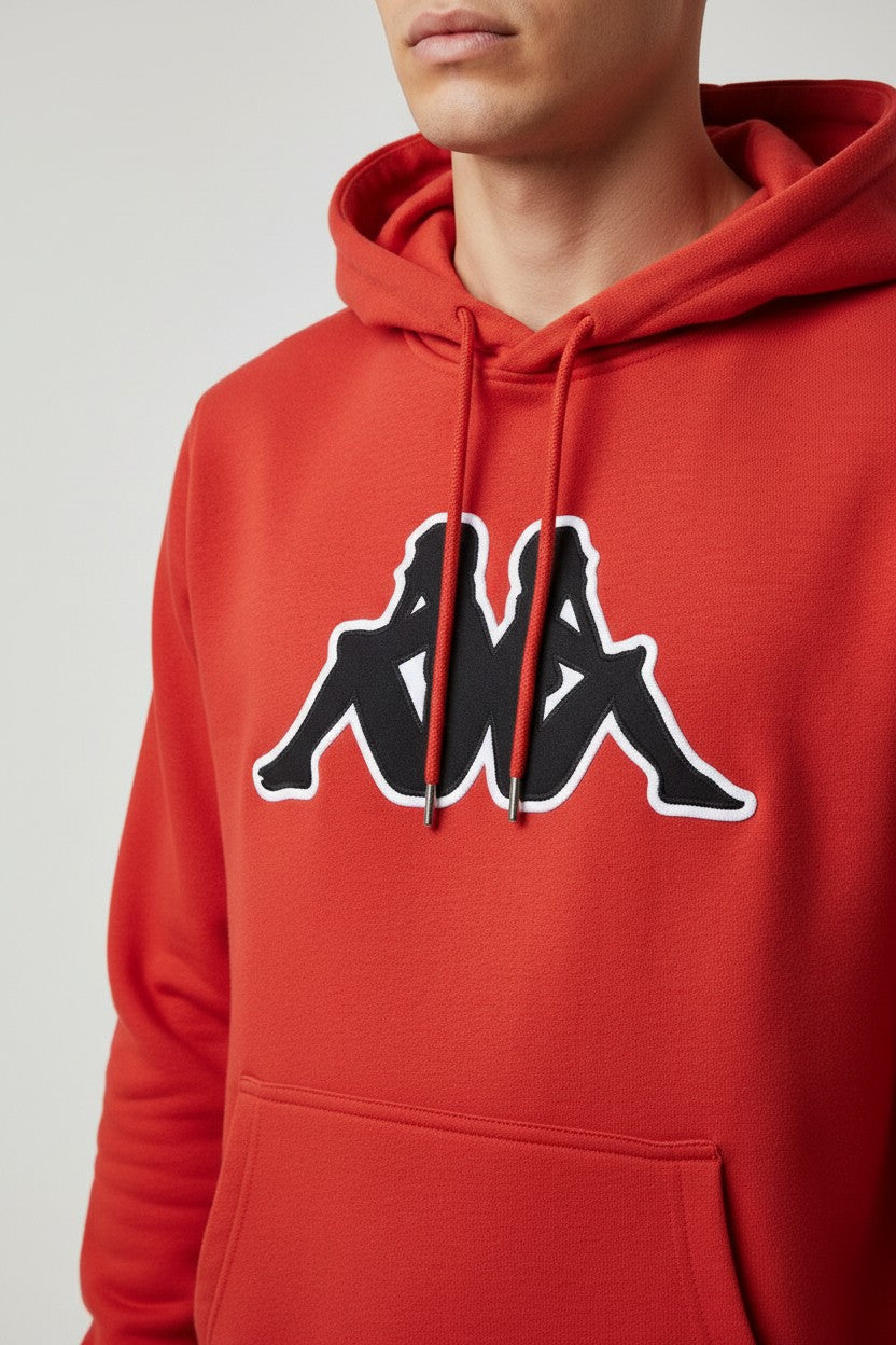 Kappa Herren Kapuzenpullover Rot Größe S
