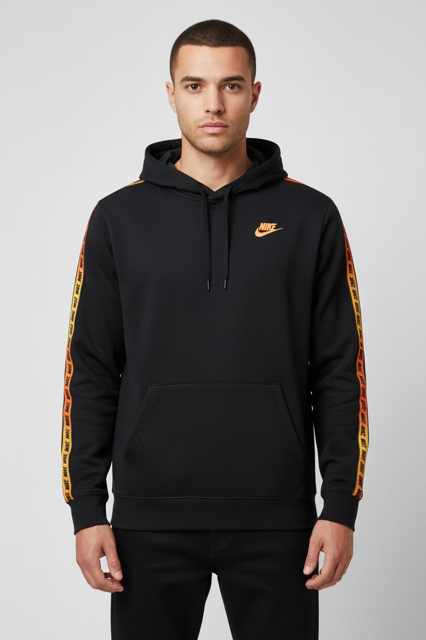 Nike Herren Kapuzenpullover Schwarz Orange Größe S