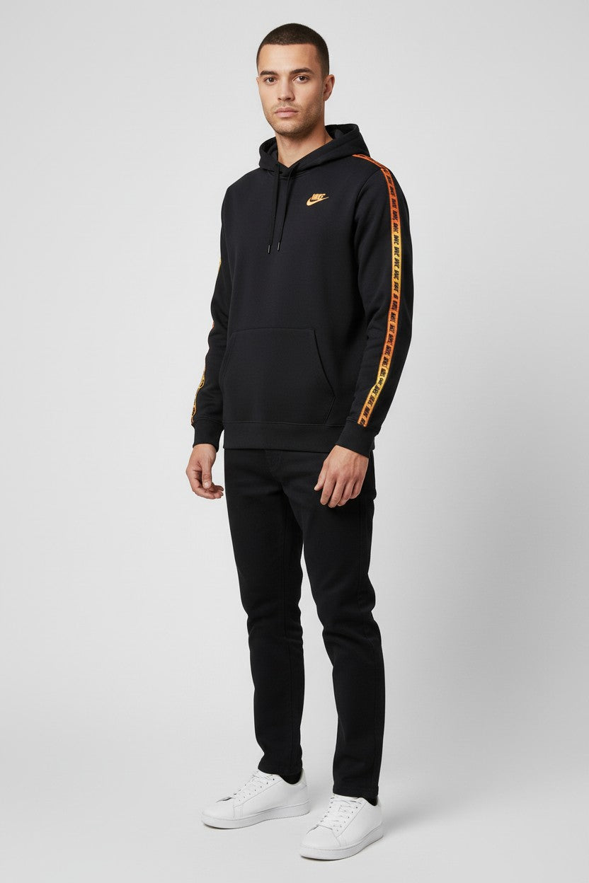 Nike Herren Kapuzenpullover Schwarz Orange Größe S