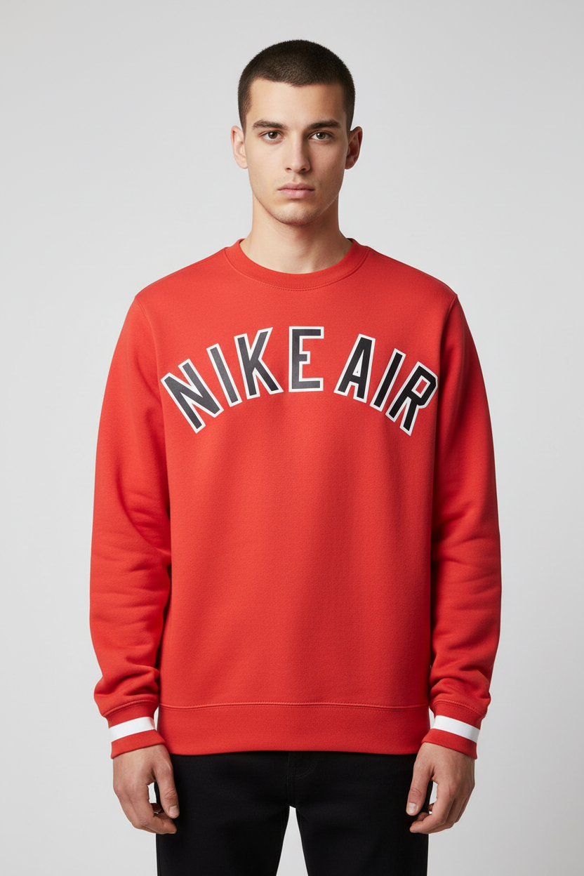Nike Herren Sweatshirt Rot Weiß Größe S