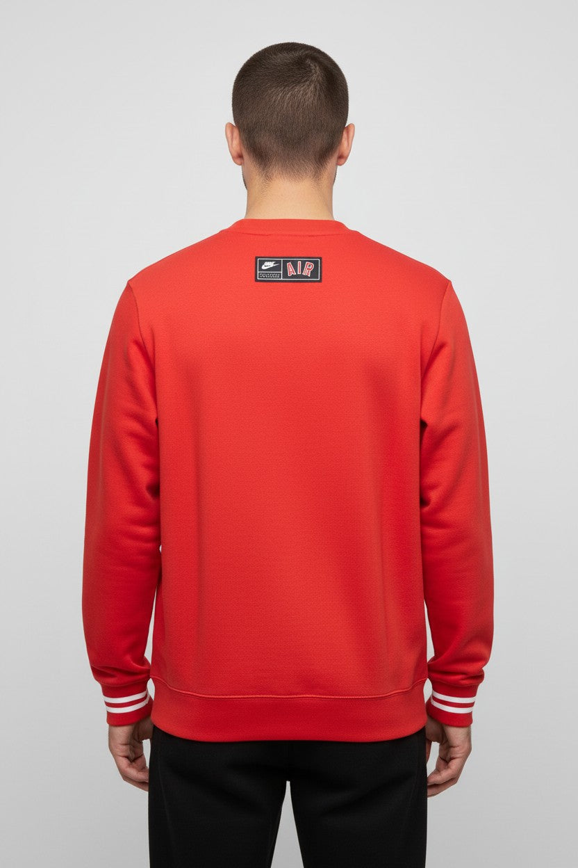 Nike Herren Sweatshirt Rot Weiß Größe S