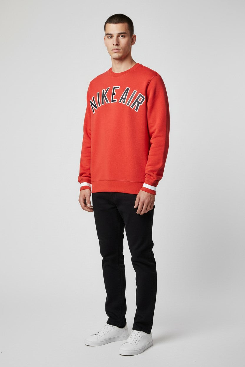 Nike Herren Sweatshirt Rot Weiß Größe S